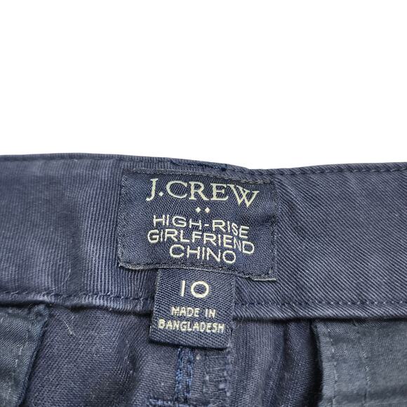 J Crew Factory Womens High Rise Girlfriend Chino Pant Size 10 Navy Blue Preppy - Picture 8 of 14